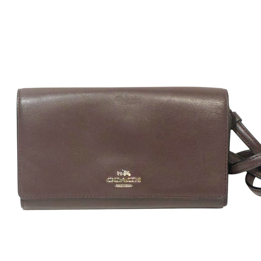 Coach Burgundy Hayden Foldover Crossbody Wallet Double Snap Clutch